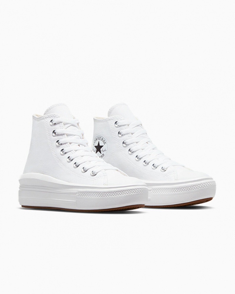 Converse Chuck Taylor All Star Move Plateforme Blanche Noir  | LRU-9862260