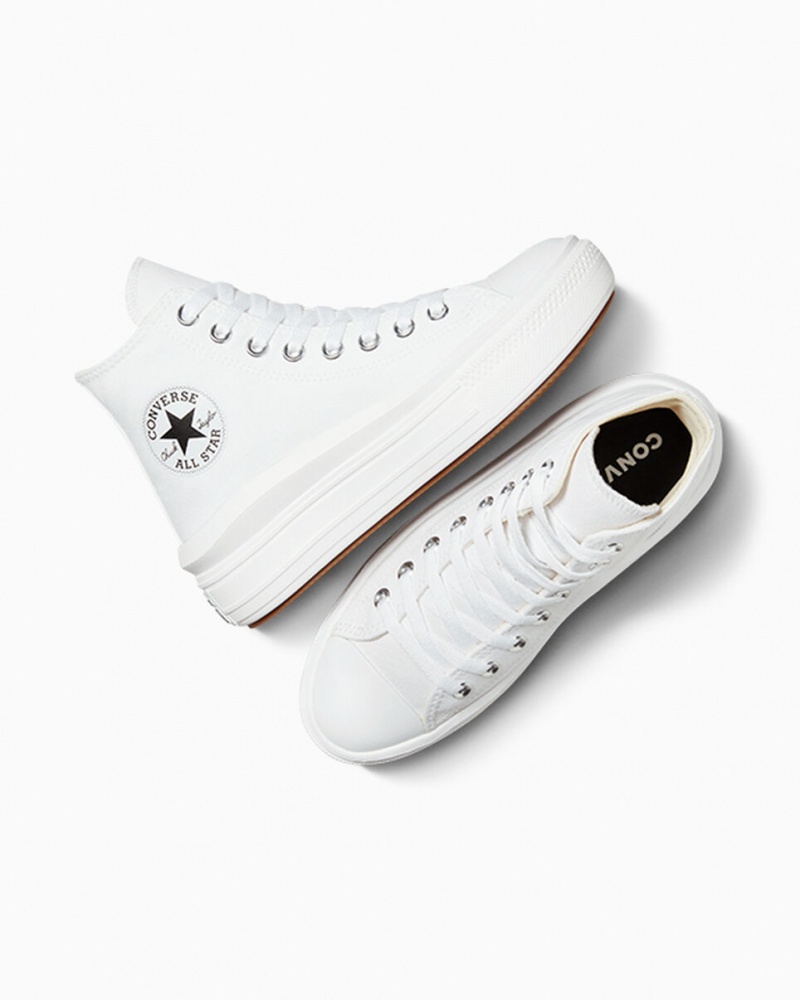 Converse Chuck Taylor All Star Move Plateforme Blanche Noir  | LRU-9862260