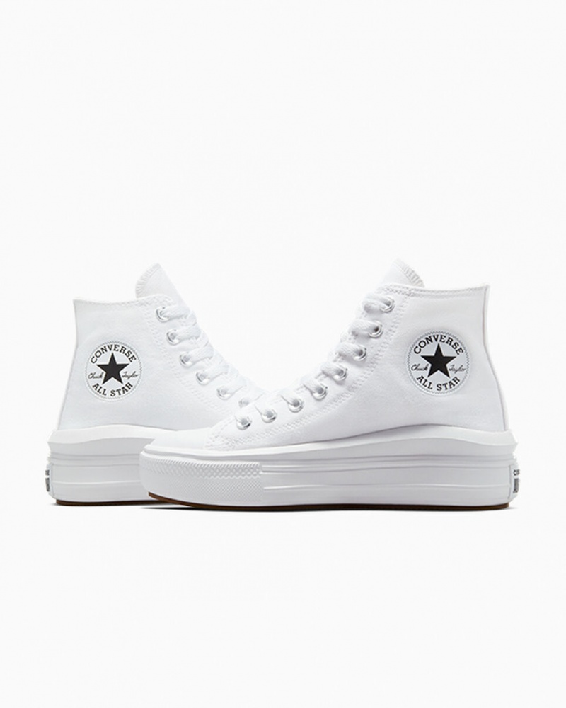 Converse Chuck Taylor All Star Move Plateforme Blanche Noir  | LRU-9862260