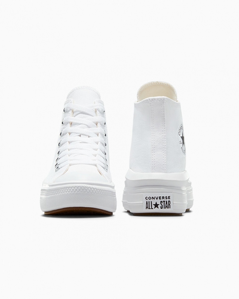 Converse Chuck Taylor All Star Move Plateforme Blanche Noir  | LRU-9862260