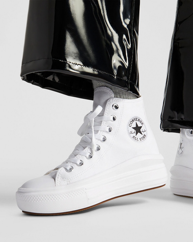 Converse Chuck Taylor All Star Move Plateforme Blanche Noir  | LRU-9862260