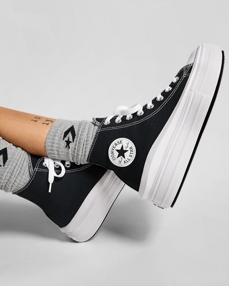 Converse Chuck Taylor All Star Move Plateforme Noir Blanche  | ZQK-5548282