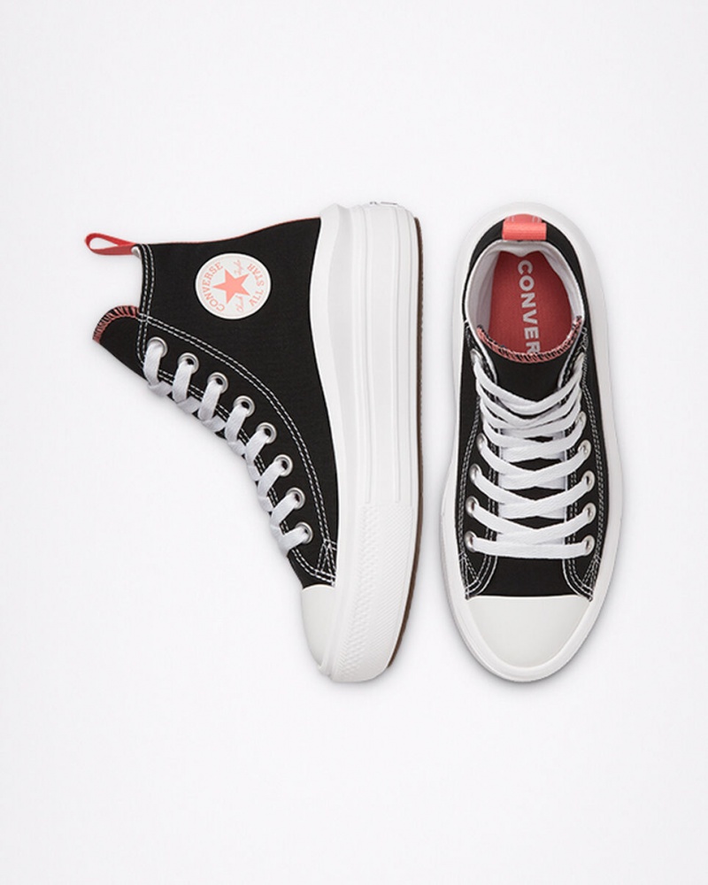 Converse Chuck Taylor All Star Move Plateforme Noir Rose Blanche  | LBK-2938124