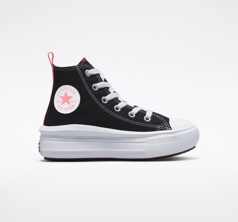 Converse Chuck Taylor All Star Move Plateforme Noir Rose Blanche  | UEH-4128813