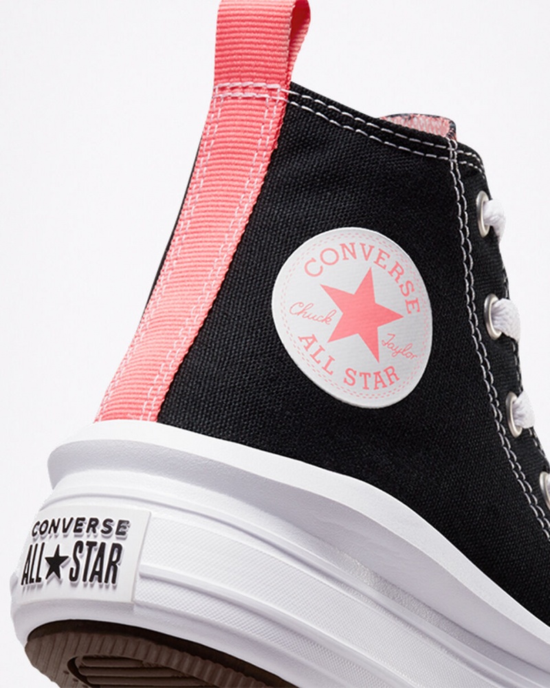 Converse Chuck Taylor All Star Move Plateforme Noir Rose Blanche  | UEH-4128813