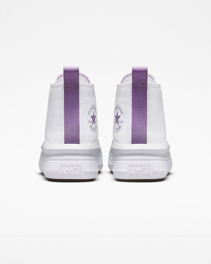 Converse Chuck Taylor All Star Move Plateforme Blanche Violette Blanche  | HKH-1277130