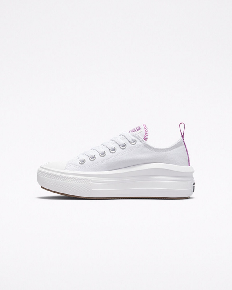 Converse Chuck Taylor All Star Move Plateforme Blanche Violette Blanche  | CDL-5014295