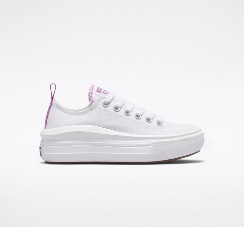 Converse Chuck Taylor All Star Move Plateforme Blanche Violette Blanche  | YEA-4335799