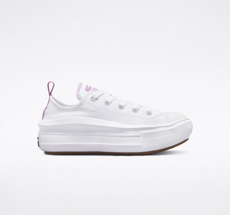 Converse Chuck Taylor All Star Move Plateforme Blanche Violette Blanche  | NLN-3940812