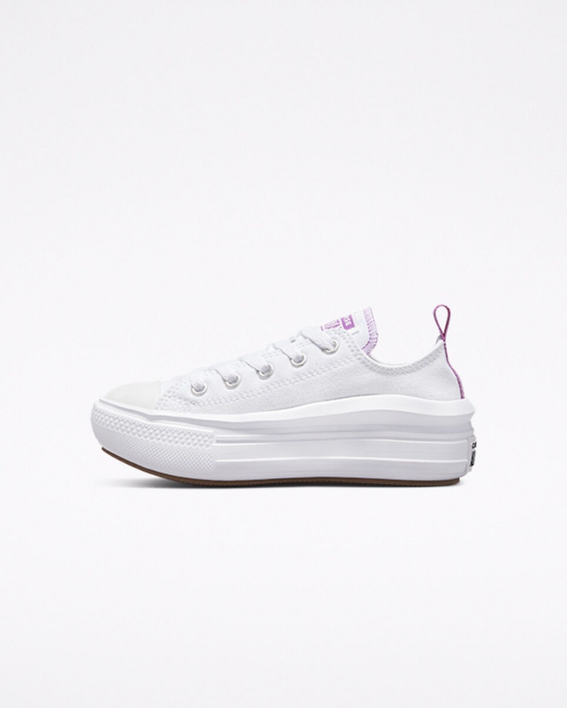 Converse Chuck Taylor All Star Move Plateforme Blanche Violette Blanche  | NLN-3940812