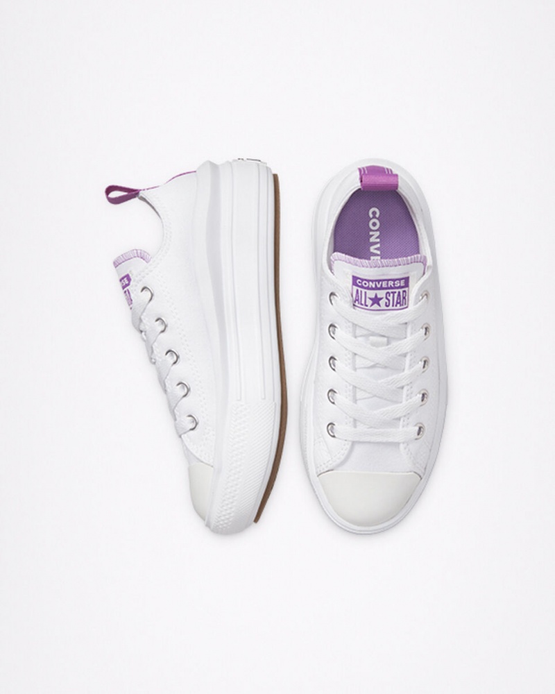 Converse Chuck Taylor All Star Move Plateforme Blanche Violette Blanche  | NLN-3940812