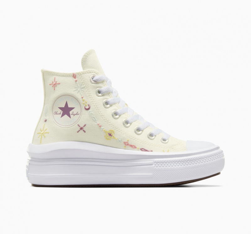 Converse Chuck Taylor All Star Move Plateforme Alchemy Embroidery Blanche  | WGO-5466292