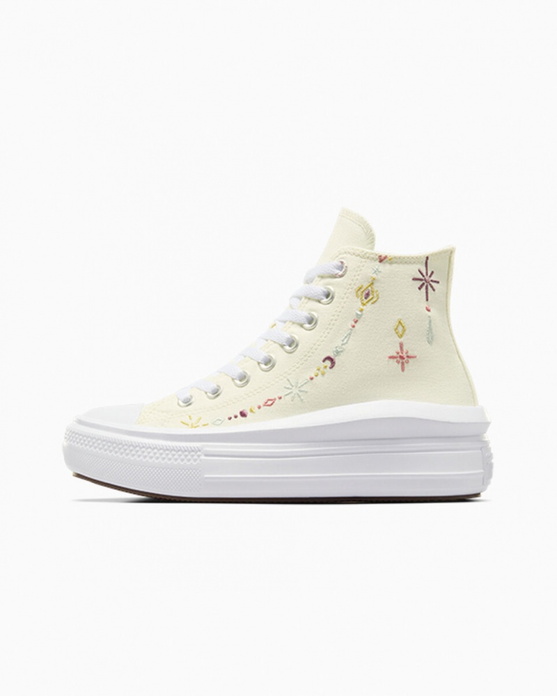 Converse Chuck Taylor All Star Move Plateforme Alchemy Embroidery Blanche  | WGO-5466292