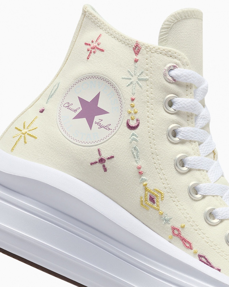 Converse Chuck Taylor All Star Move Plateforme Alchemy Embroidery Blanche  | WGO-5466292