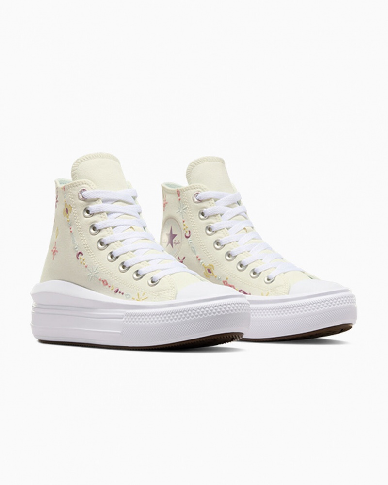 Converse Chuck Taylor All Star Move Plateforme Alchemy Embroidery Blanche  | WGO-5466292