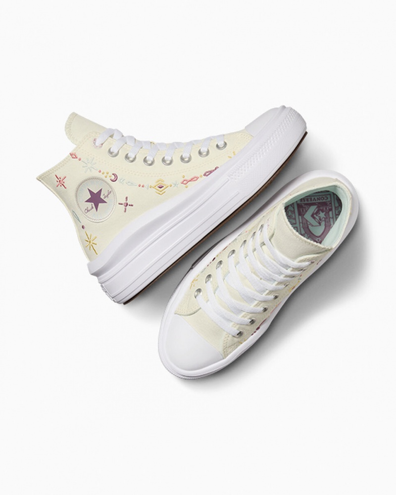 Converse Chuck Taylor All Star Move Plateforme Alchemy Embroidery Blanche  | WGO-5466292