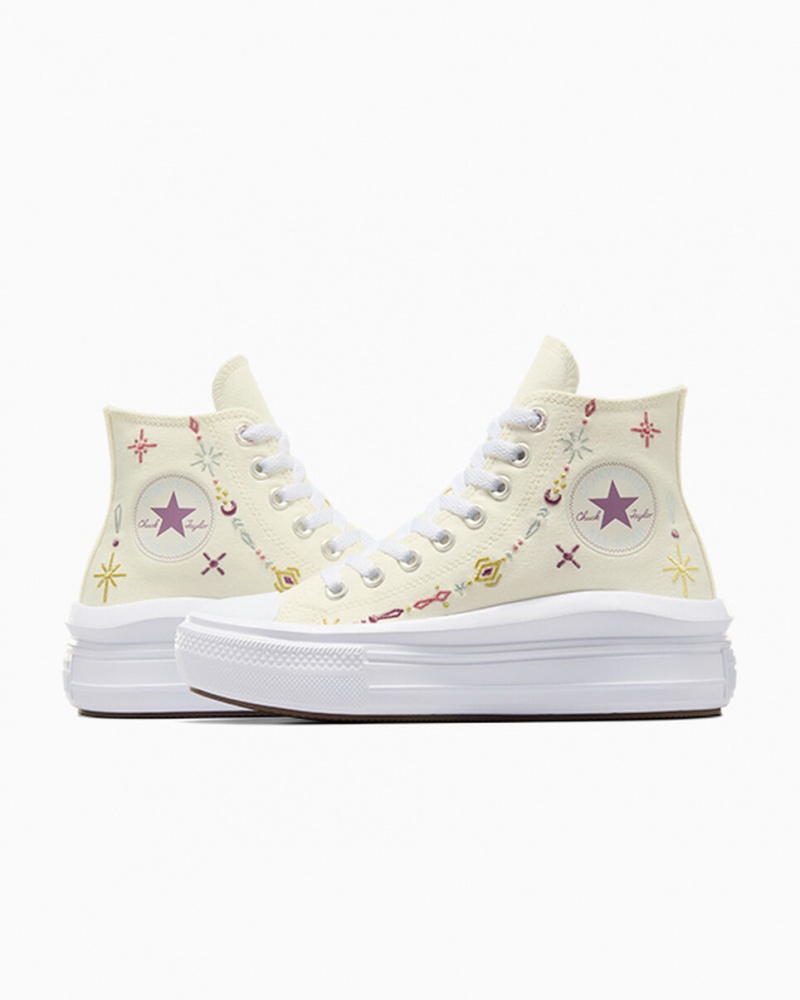 Converse Chuck Taylor All Star Move Plateforme Alchemy Embroidery Blanche  | WGO-5466292