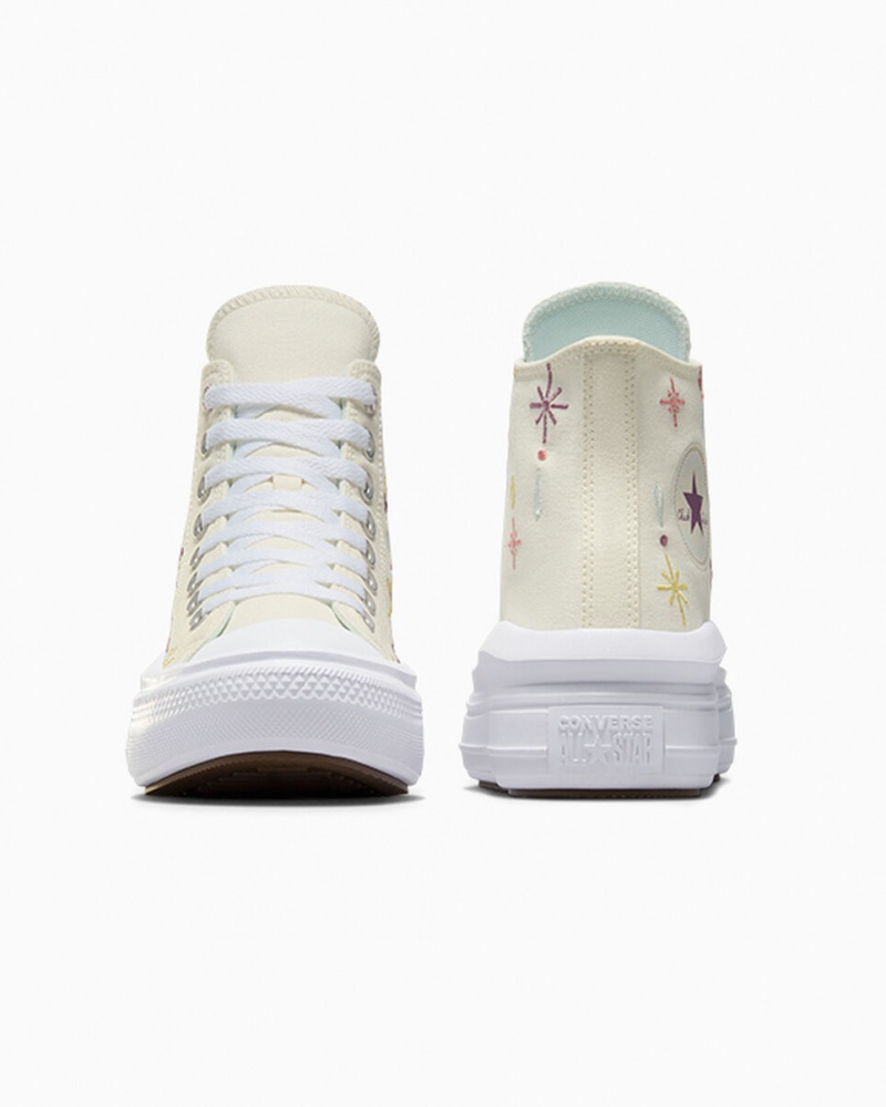 Converse Chuck Taylor All Star Move Plateforme Alchemy Embroidery Blanche  | WGO-5466292