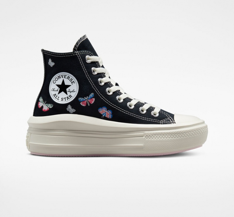 Converse Chuck Taylor All Star Move Plateforme Butterfly Wings Noir Rose  | JWE-8696583