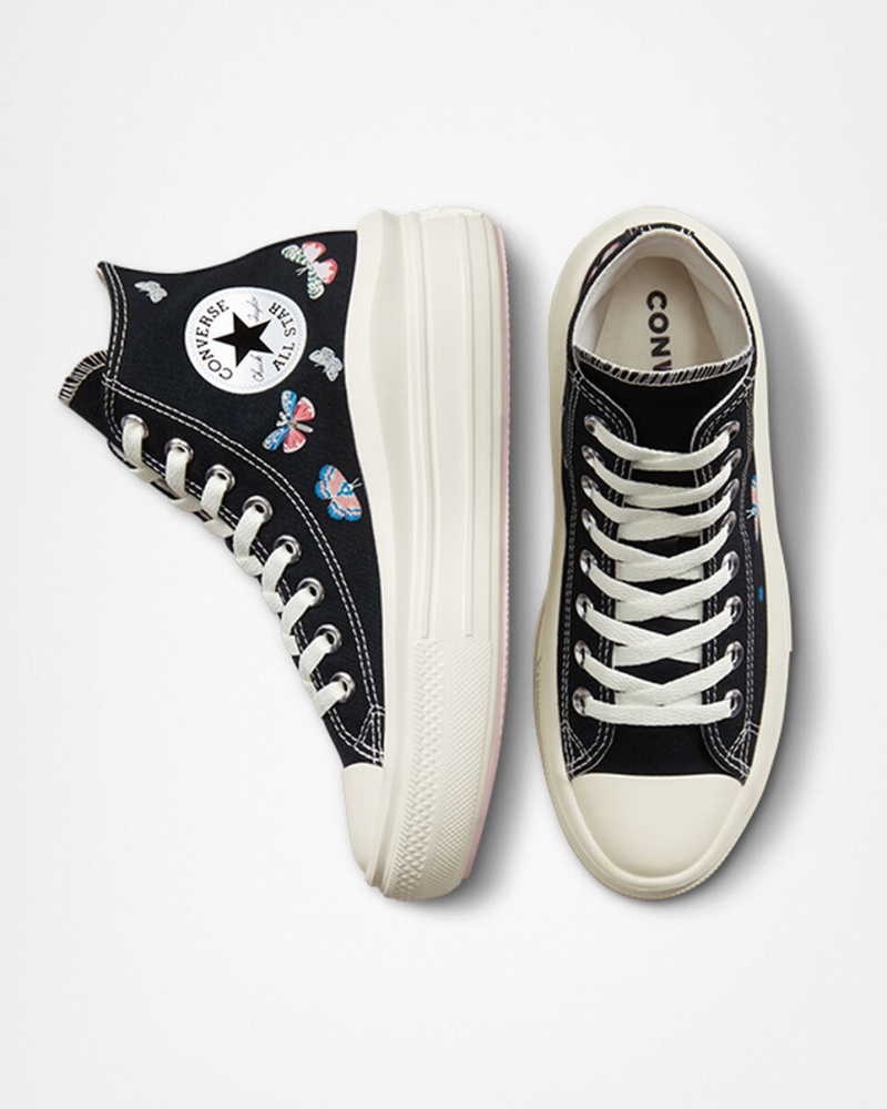 Converse Chuck Taylor All Star Move Plateforme Butterfly Wings Noir Rose  | JWE-8696583