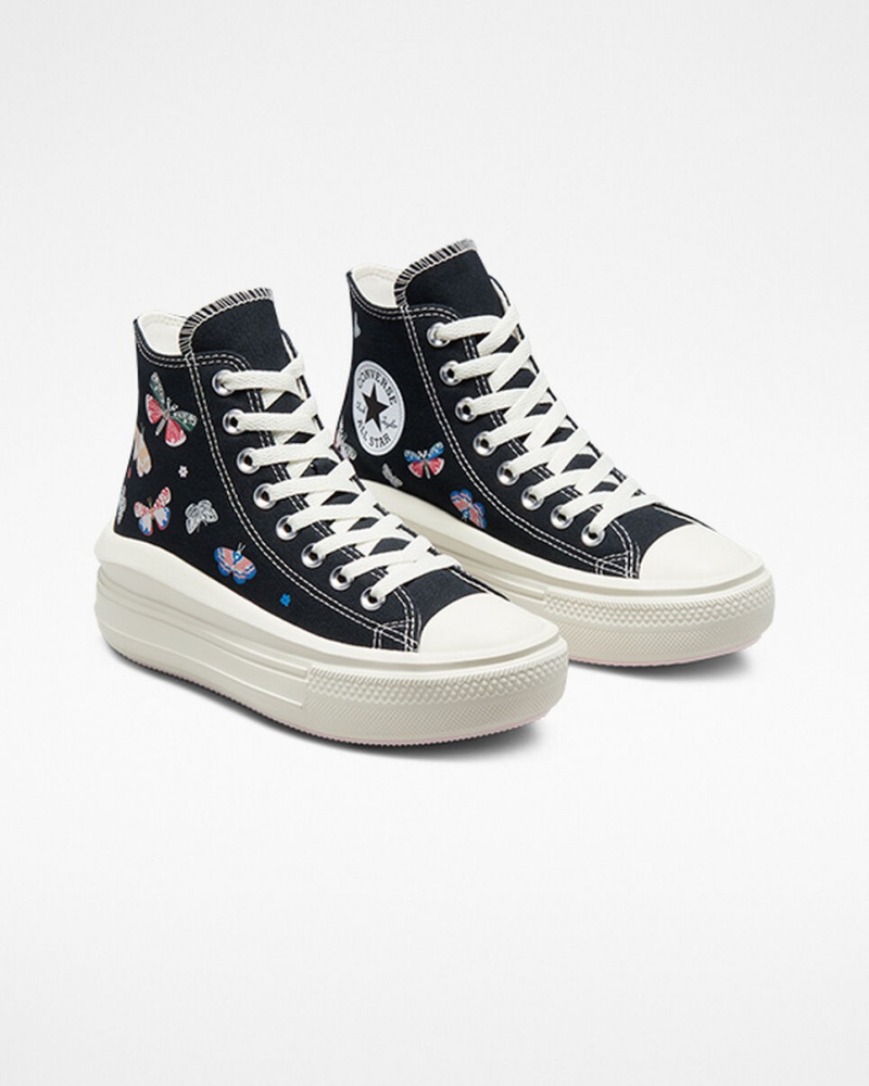 Converse Chuck Taylor All Star Move Plateforme Butterfly Wings Noir Rose  | JWE-8696583