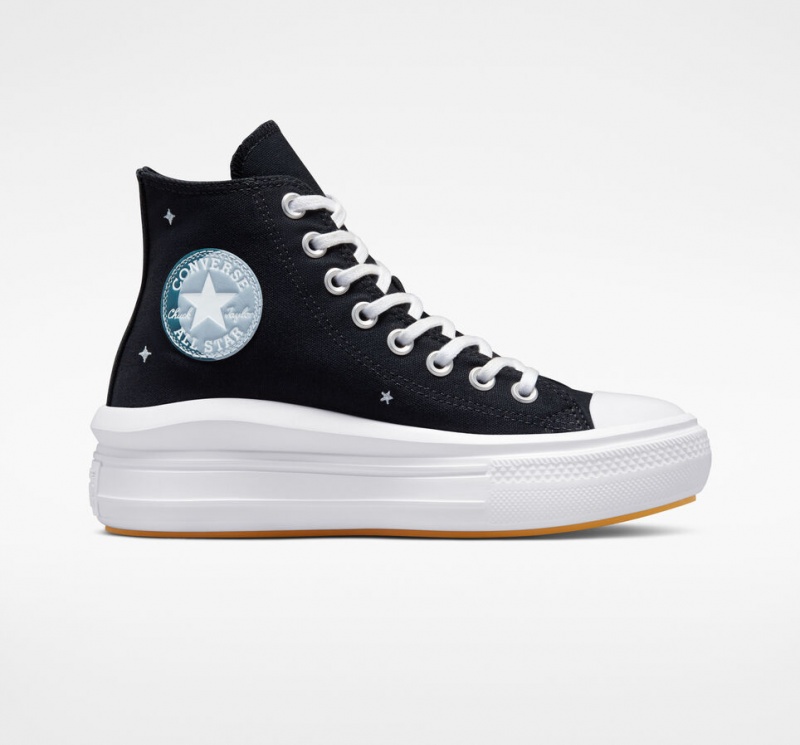 Converse Chuck Taylor All Star Move Plateforme Celestial Noir Jaune  | BHP-7272530