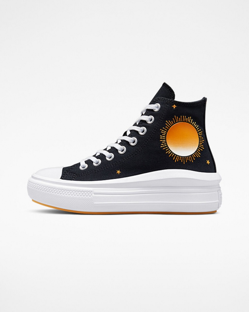 Converse Chuck Taylor All Star Move Plateforme Celestial Noir Jaune  | BHP-7272530