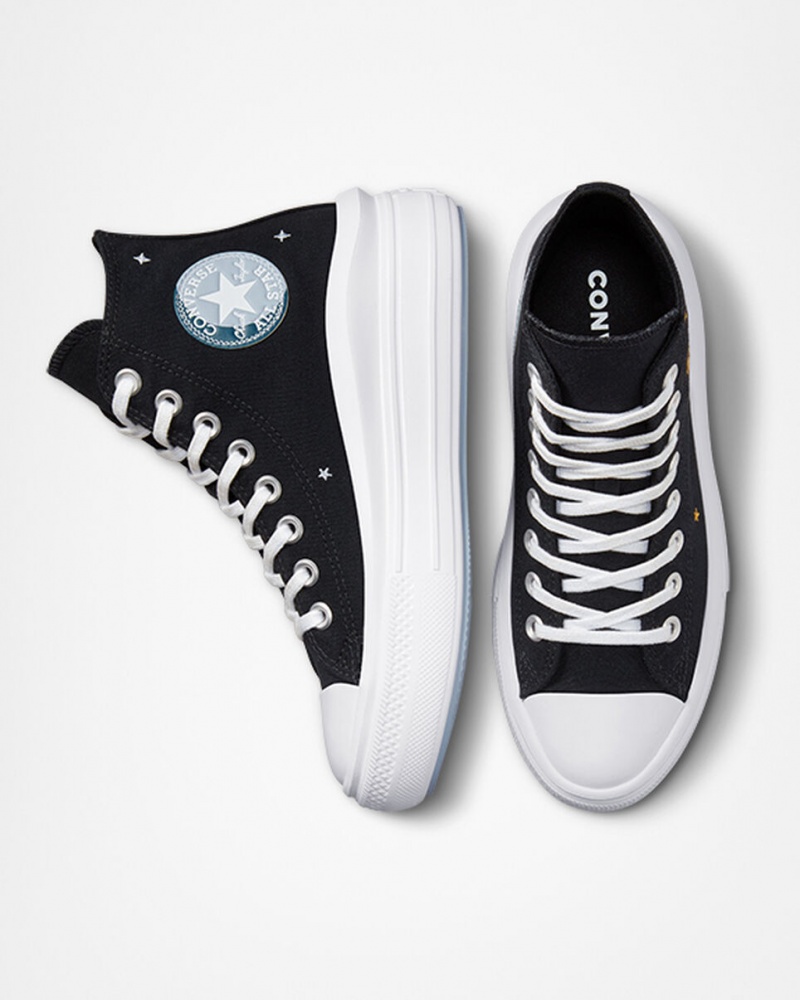 Converse Chuck Taylor All Star Move Plateforme Celestial Noir Jaune  | BHP-7272530