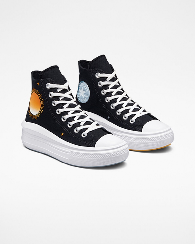 Converse Chuck Taylor All Star Move Plateforme Celestial Noir Jaune  | BHP-7272530