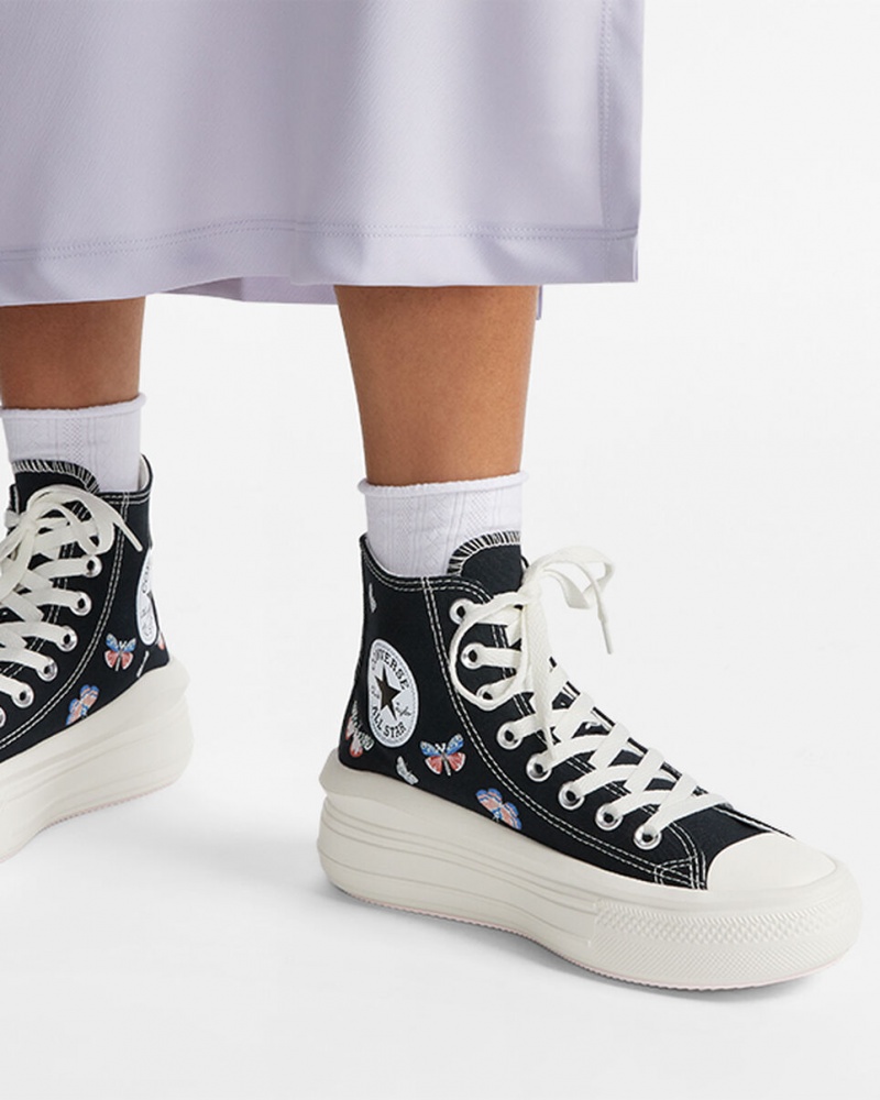 Converse Chuck Taylor All Star Move Plateforme Butterfly Wings Noir Rose  | TPD-2065436