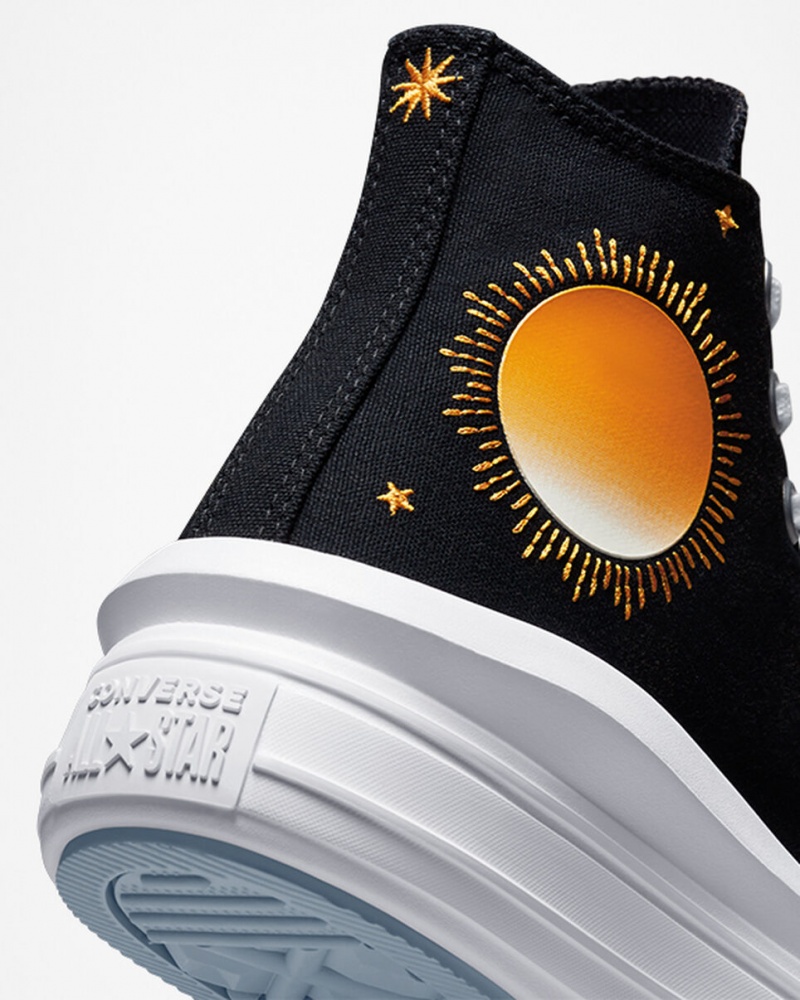 Converse Chuck Taylor All Star Move Plateforme Celestial Noir Jaune  | BHP-7272530