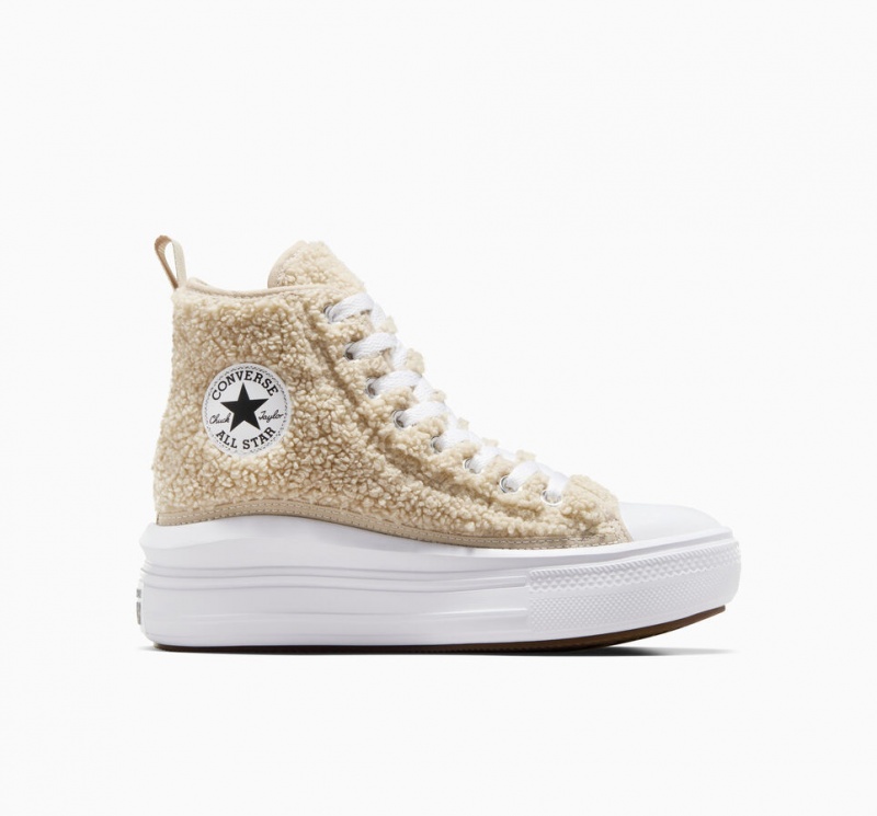 Converse Chuck Taylor All Star Move Plateforme Sherpa Blanche Noir  | KSV-2845924