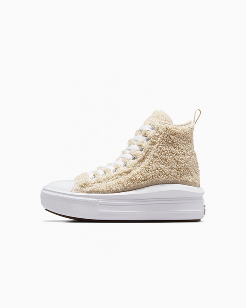 Converse Chuck Taylor All Star Move Plateforme Sherpa Blanche Noir  | KSV-2845924