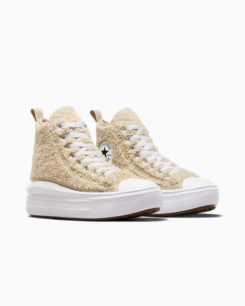 Converse Chuck Taylor All Star Move Plateforme Sherpa Blanche Noir  | KSV-2845924