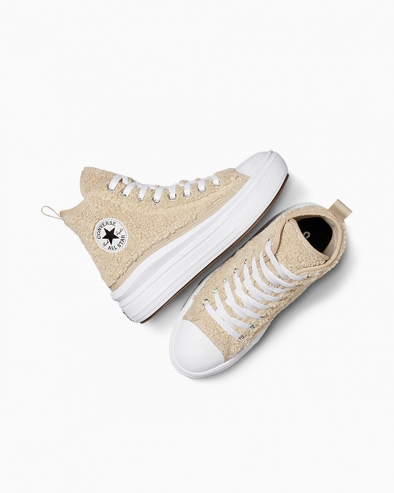 Converse Chuck Taylor All Star Move Plateforme Sherpa Blanche Noir  | KSV-2845924