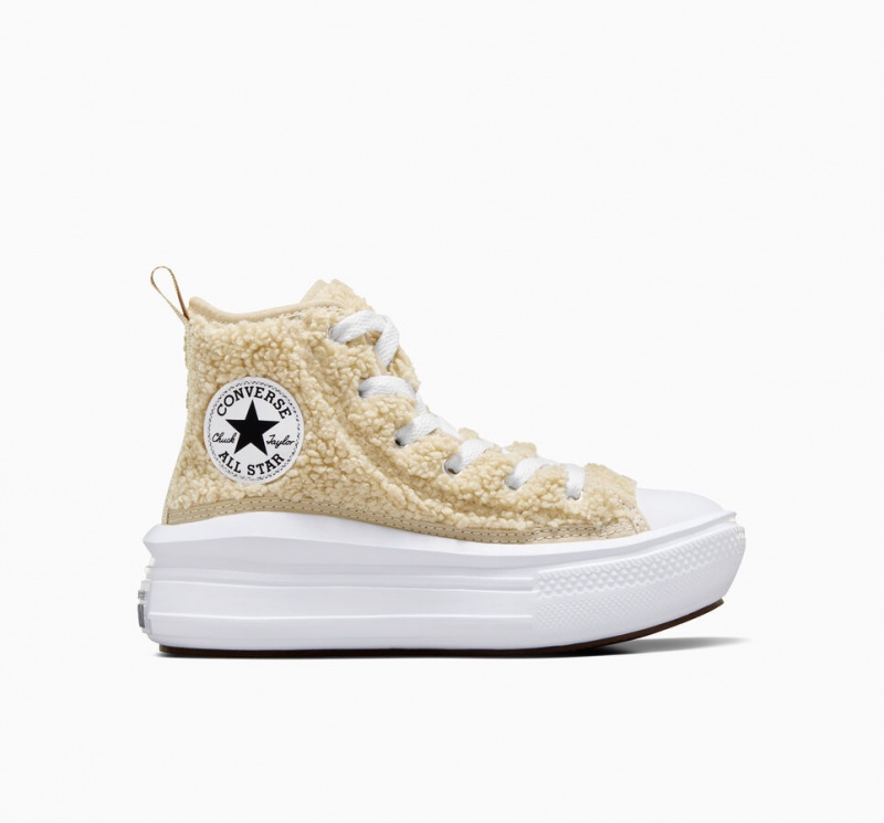 Converse Chuck Taylor All Star Move Plateforme Sherpa Blanche Noir  | JSR-3516109