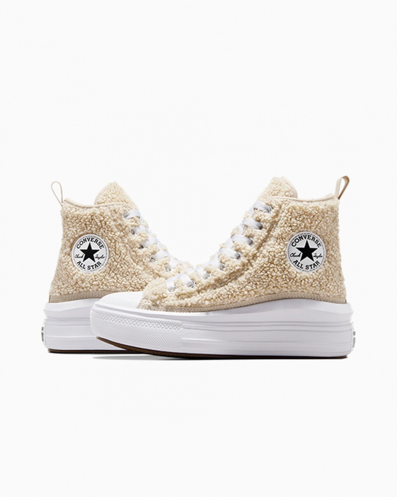 Converse Chuck Taylor All Star Move Plateforme Sherpa Blanche Noir  | KSV-2845924