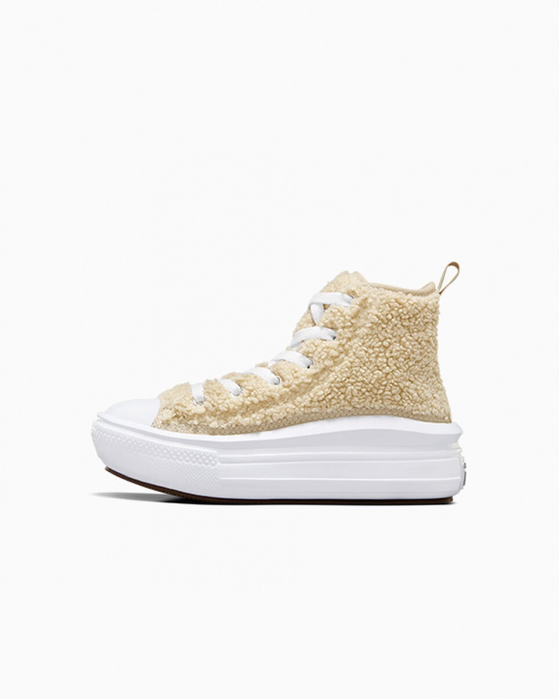 Converse Chuck Taylor All Star Move Plateforme Sherpa Blanche Noir  | JSR-3516109