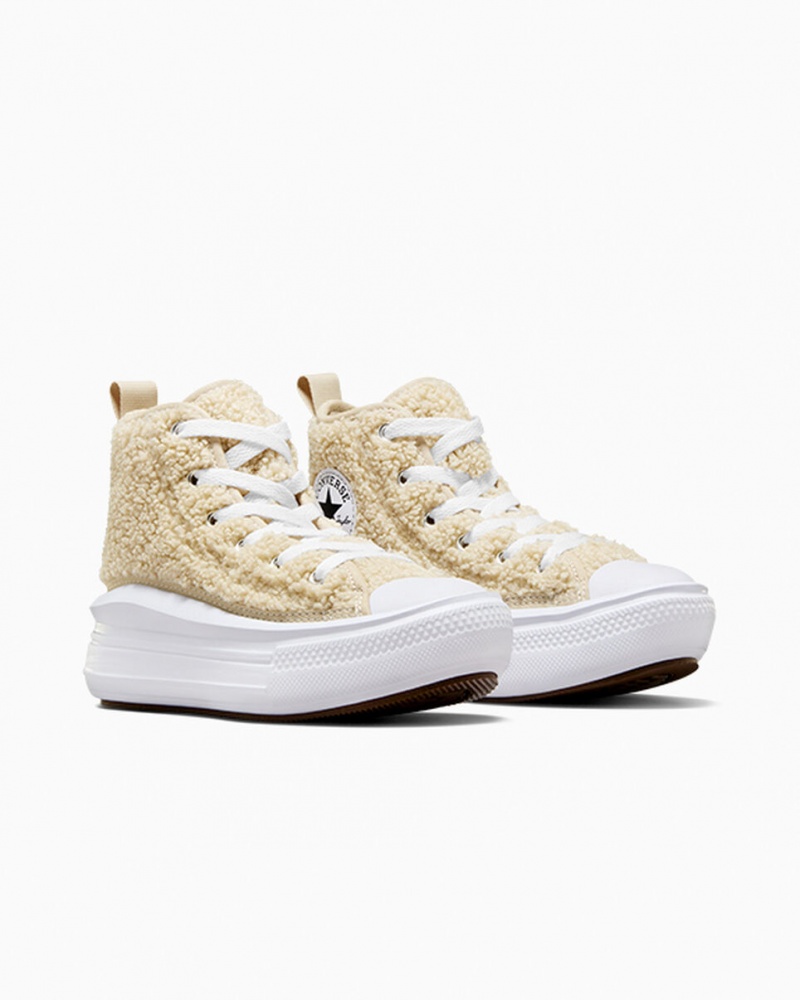 Converse Chuck Taylor All Star Move Plateforme Sherpa Blanche Noir  | JSR-3516109