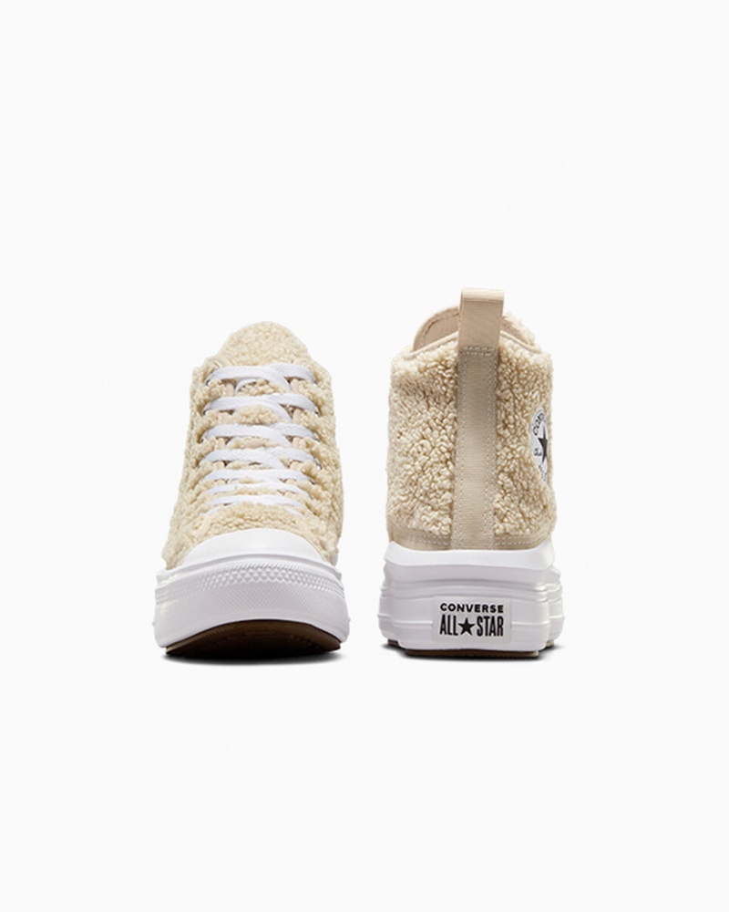 Converse Chuck Taylor All Star Move Plateforme Sherpa Blanche Noir  | KSV-2845924