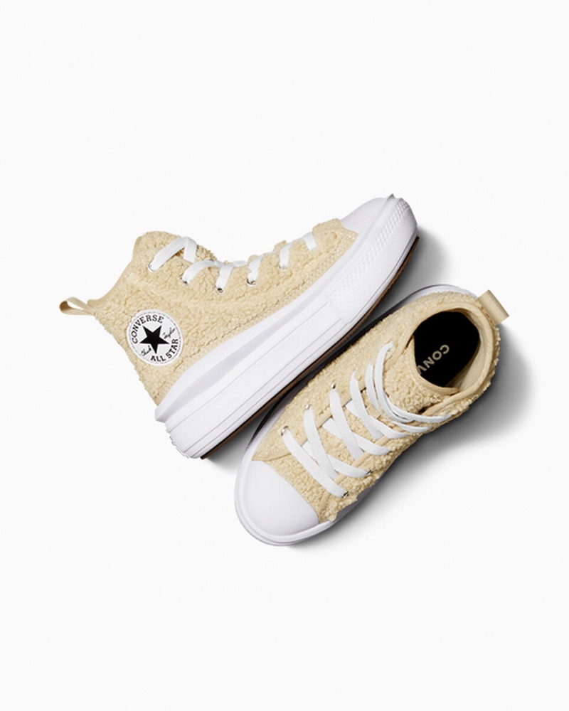 Converse Chuck Taylor All Star Move Plateforme Sherpa Blanche Noir  | JSR-3516109