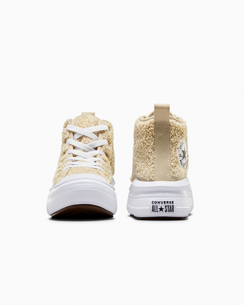 Converse Chuck Taylor All Star Move Plateforme Sherpa Blanche Noir  | JSR-3516109