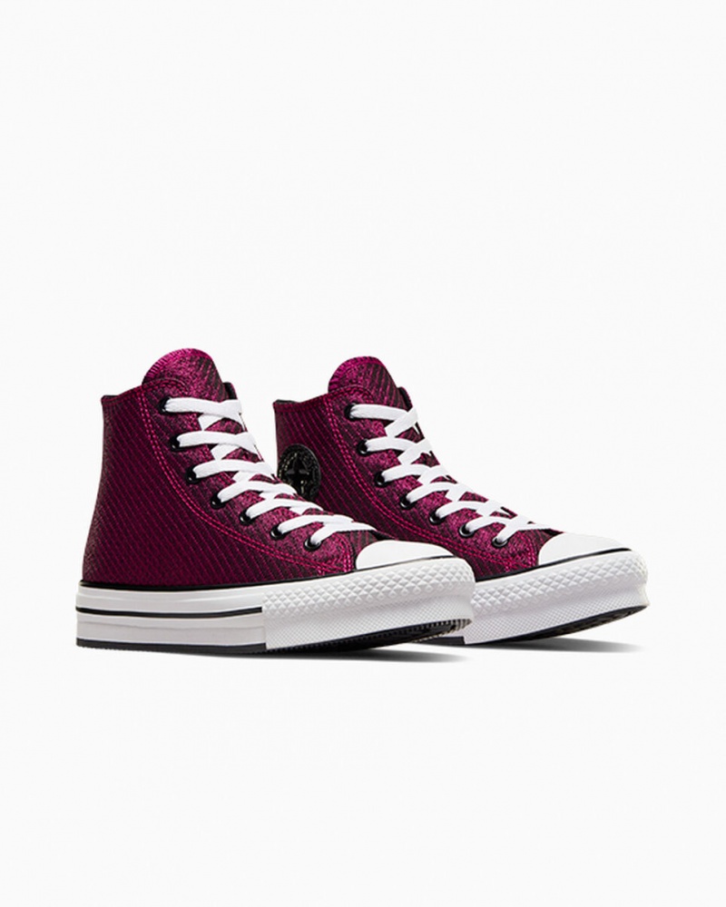 Converse Chuck Taylor All Star Plateforme Lift Sparkle Rose Blanche Noir  | CGY-8489228