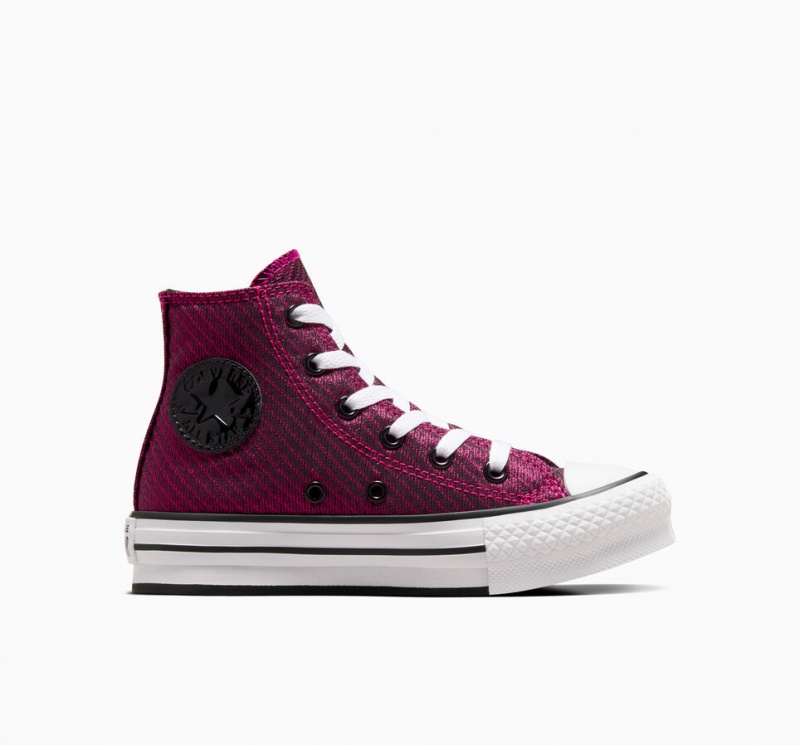 Converse Chuck Taylor All Star Plateforme Lift Sparkle Rose Blanche Noir  | DOV-7137963