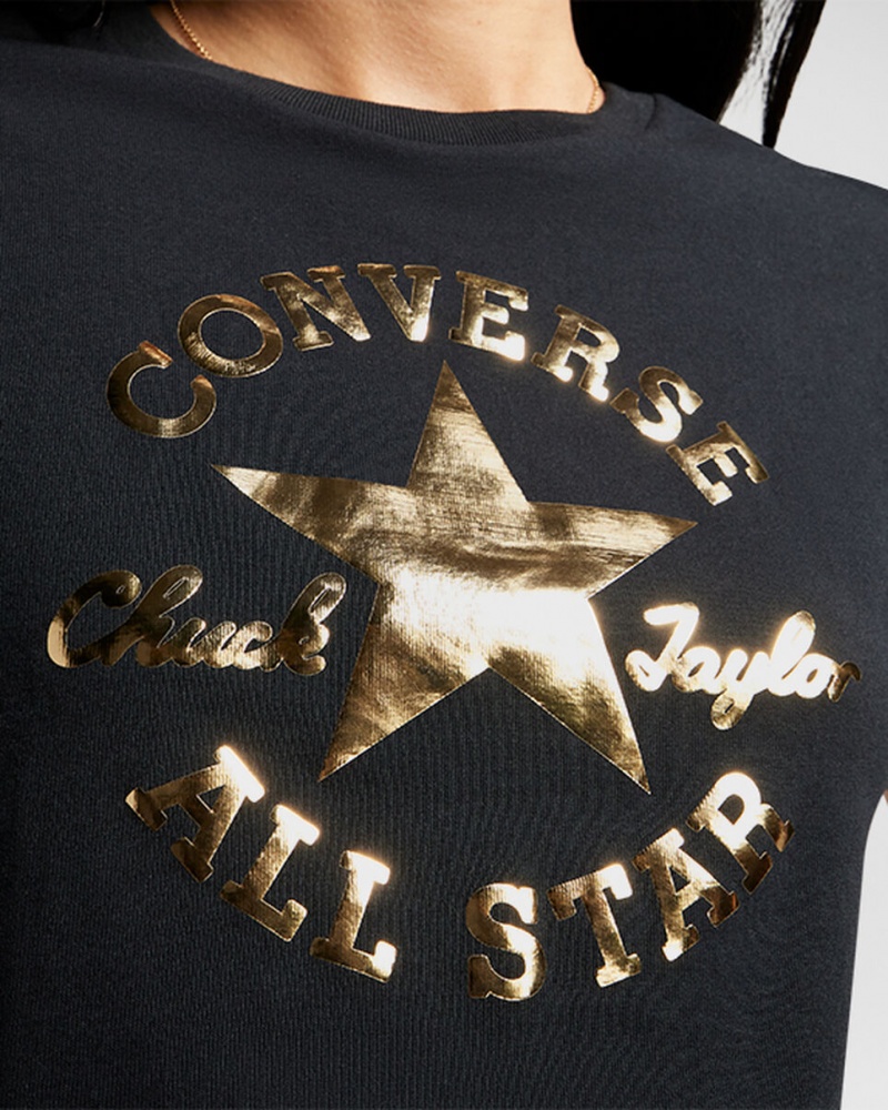 Converse Chuck Taylor Patch Cropped T-Shirt Noir  | FDI-8084937