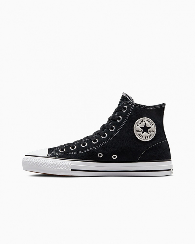 Converse CONS Chuck Taylor All Star Pro Daim Noir Noir Blanche  | IDF-1700753