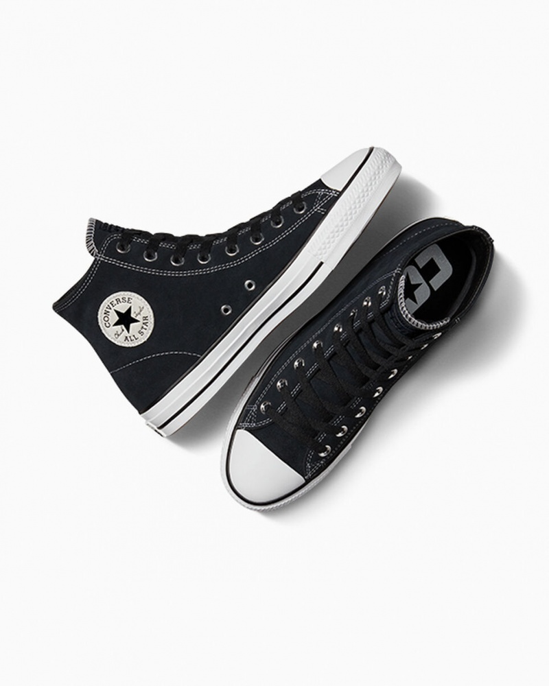 Converse CONS Chuck Taylor All Star Pro Daim Noir Noir Blanche  | IDF-1700753