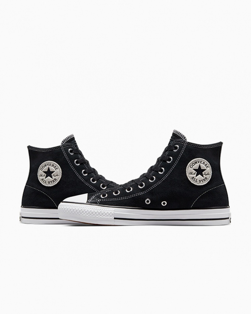 Converse CONS Chuck Taylor All Star Pro Daim Noir Noir Blanche  | IDF-1700753