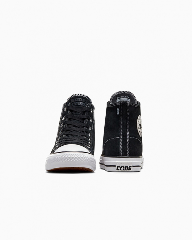 Converse CONS Chuck Taylor All Star Pro Daim Noir Noir Blanche  | IDF-1700753