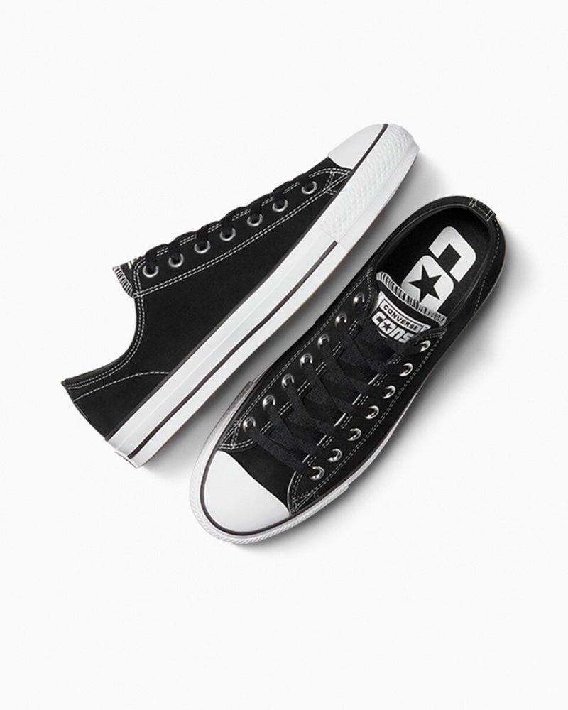 Converse CONS Chuck Taylor All Star Pro Daim Noir Noir Blanche  | CHR-3464548